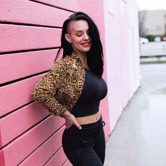 NWT Celestial Bodiez rebel leopard blackout collection denim jacket size large - Picture 7 of 10